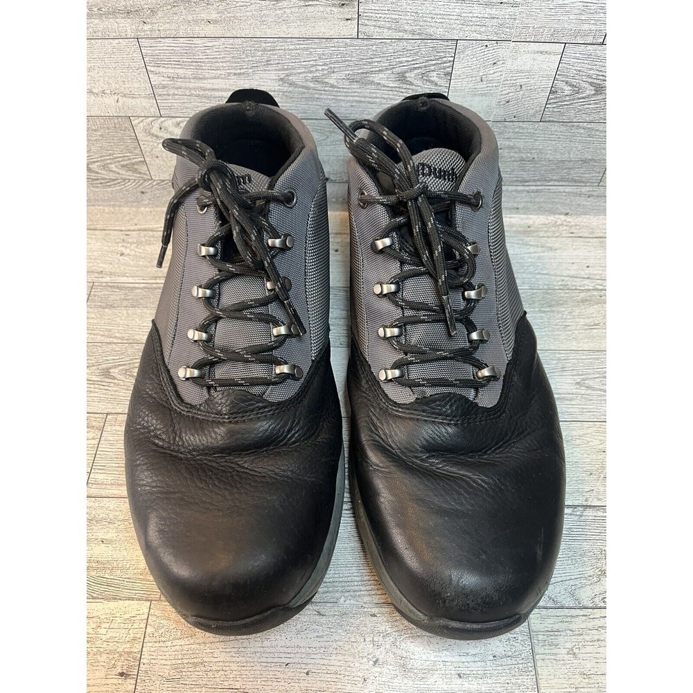 Dunham Men's Sutton Plain toe Boot ankle Black/Grey Size 12 waterproof lace up